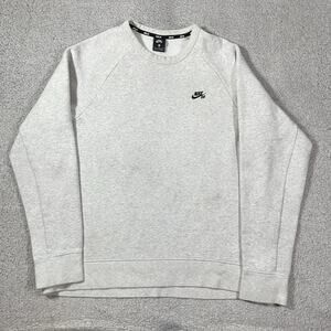 Nike SB Sweatshirt Mens XL Gray Crewneck Skateboards Grunge Y2K Long Sleeve